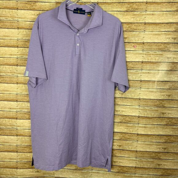 Polo Ralph Lauren Shirt Mens XXL Purple Short Sleeve Golf Pony Pro Fit - Picture 1 of 6
